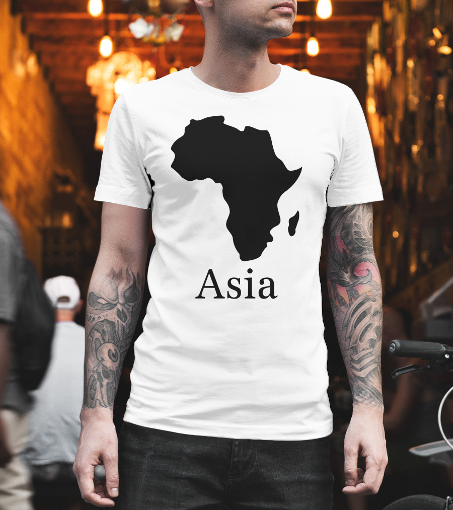 Asia Africa Map Optical Illusion T-Shirt