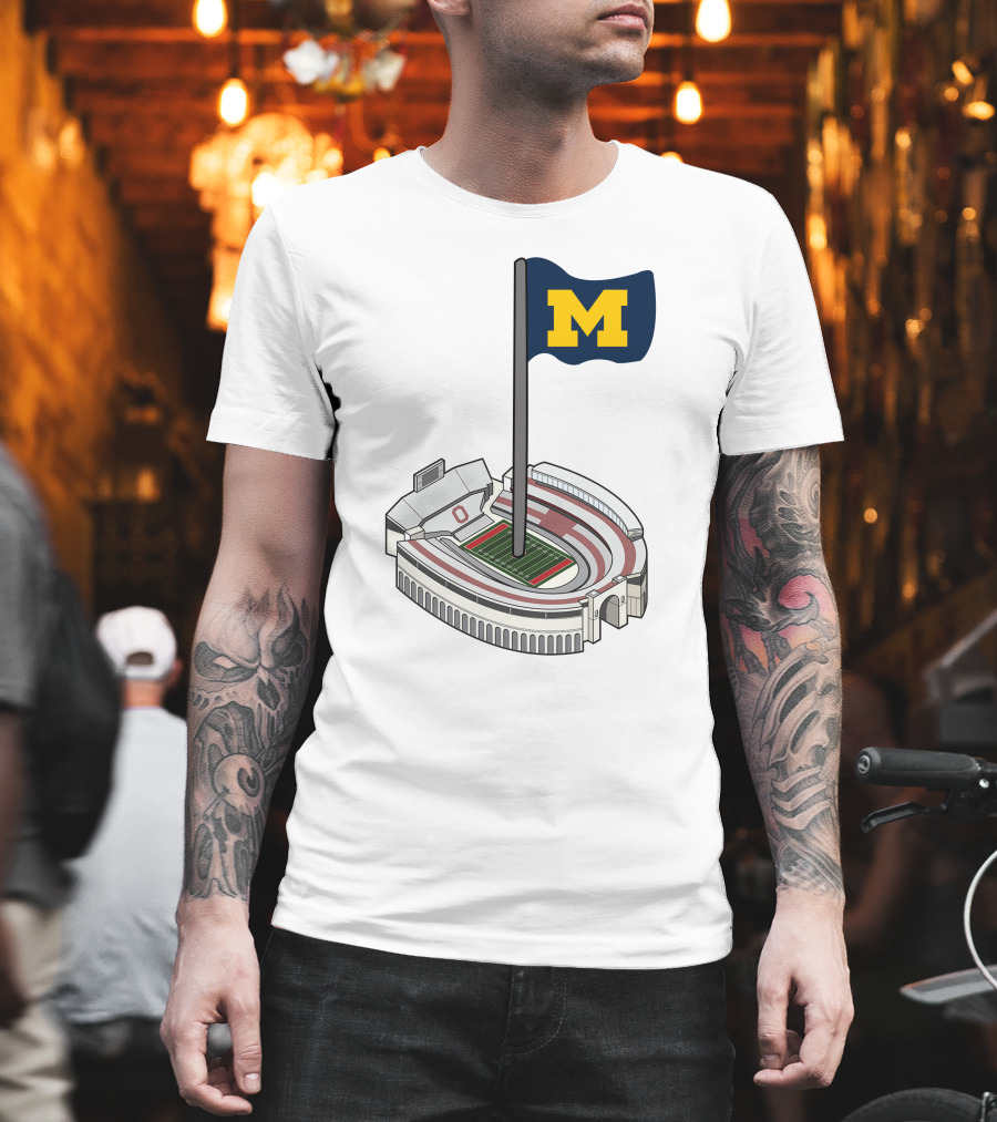 Britt Brianzivino Michigan Ohio Stadium Rivalry Flag T-Shirt