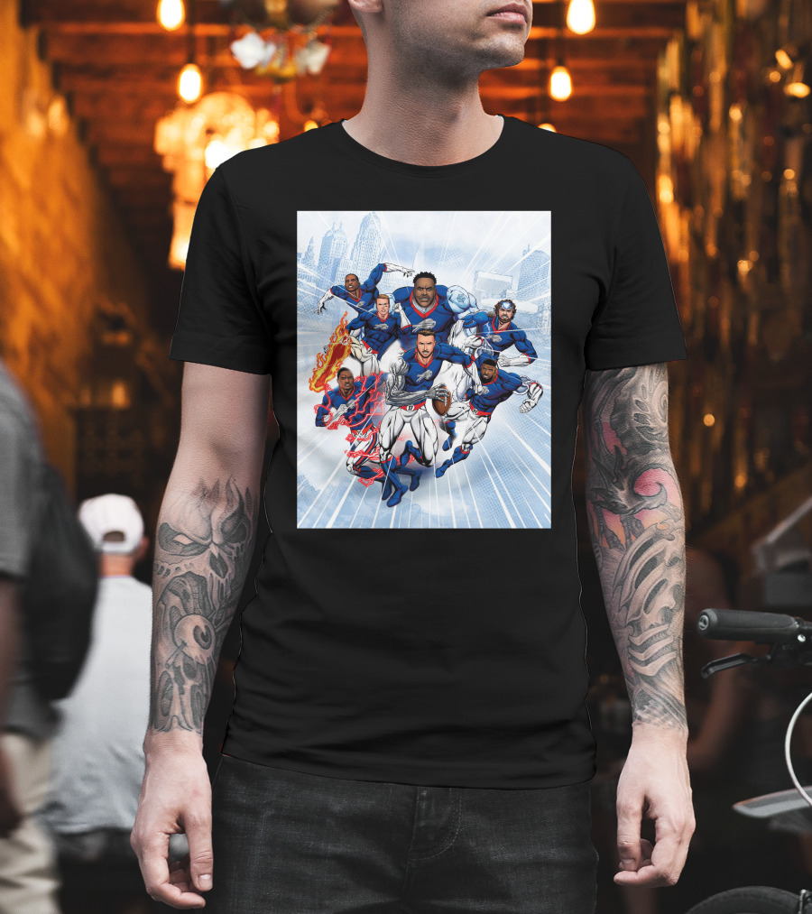 Buffalo Bills Super Hero Team Comic T-Shirt
