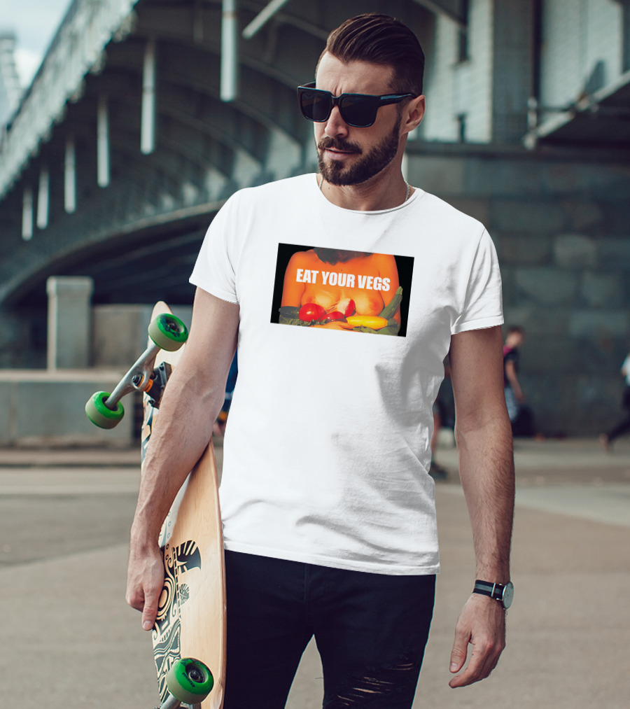 Meowri Eat Your Vegs Tomato Pepper Squash Combo T-Shirt