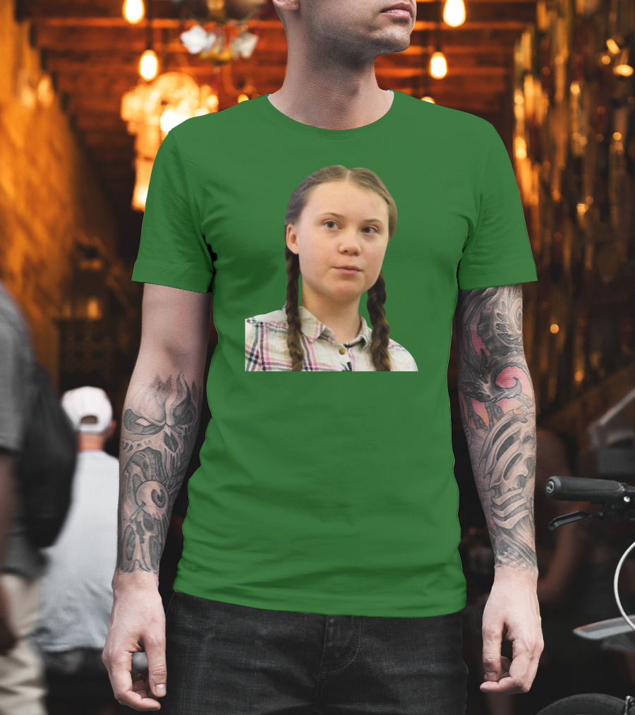 Greta’s Face Green Background T-Shirt