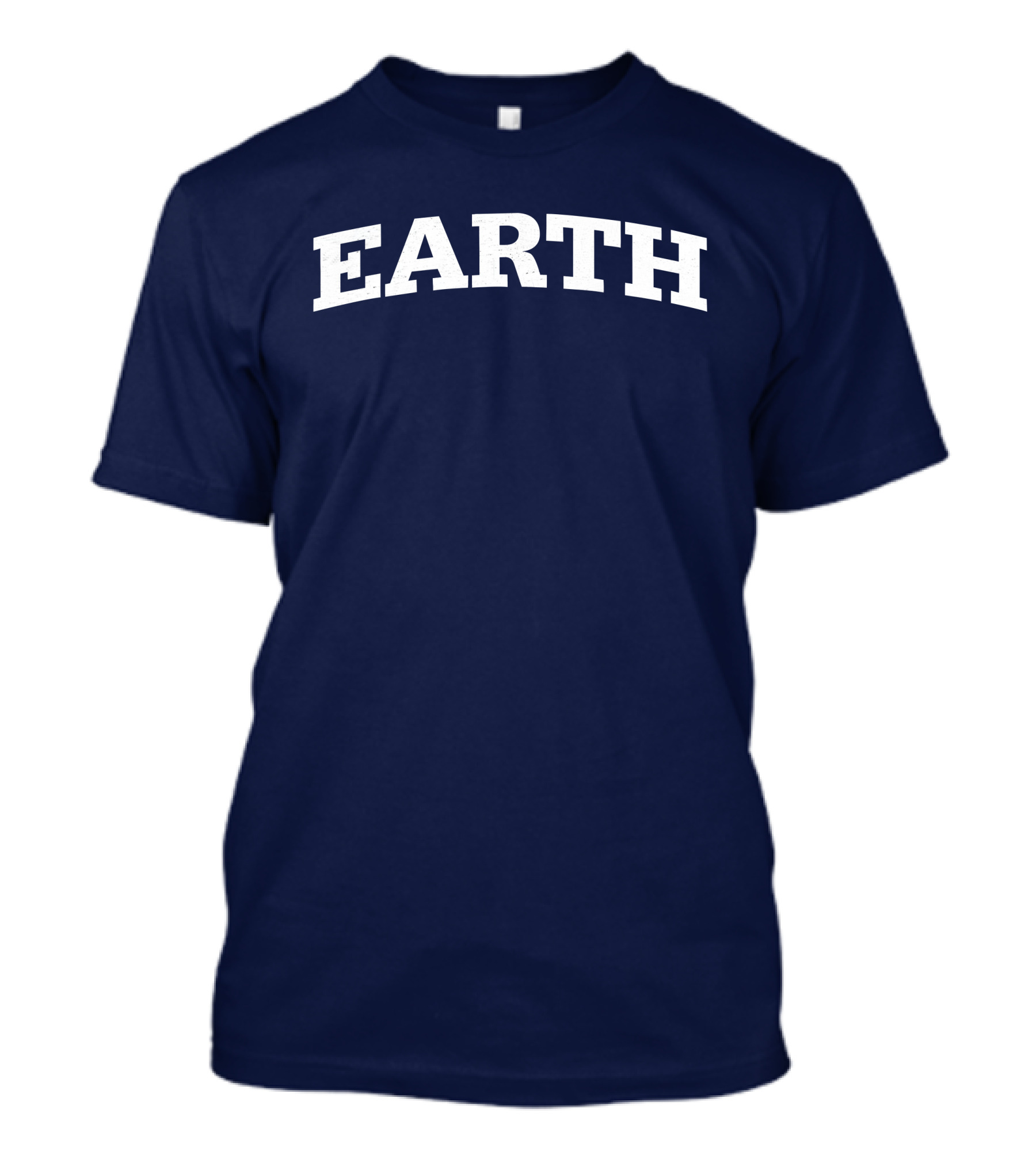 Cotton Bureau Earth Bold Text Navy T-Shirt