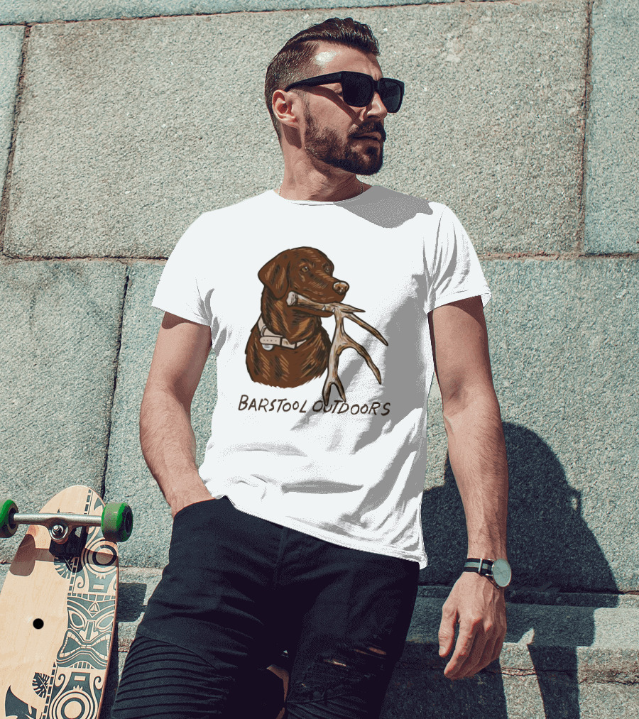 Outdoors Shed Hunting Dog With Antler T-Shirt