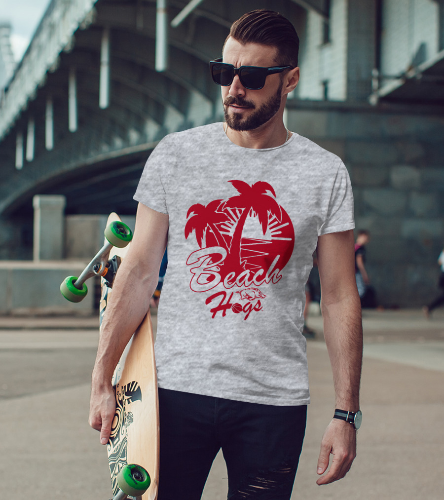 Tampa Bound Beach Hogs Pig Logo Palms And Sunset T-Shirt