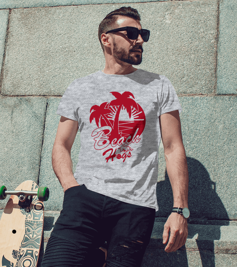 Tampa Bound Beach Hogs Pig Logo Palms And Sunset T-Shirt