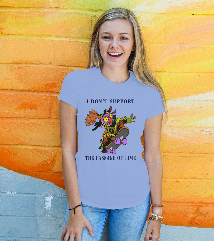 I Don't Support The Passage Of Time Skateboarding Masked Character T-Shirt