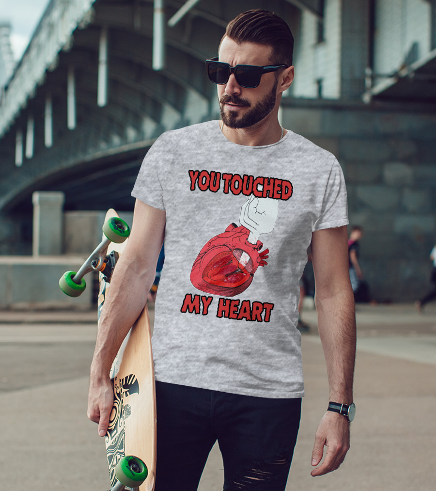 You Touched My Heart Hand Holding Anatomical Heart T-Shirt