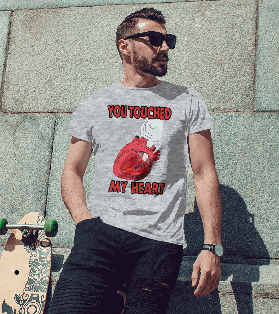 You Touched My Heart Hand Holding Anatomical Heart T-Shirt