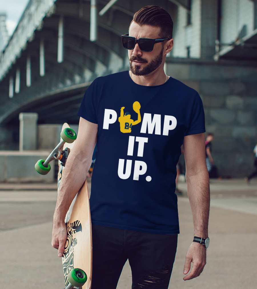 Bluebyninety Pump It Up Football Silhouette 84 T-Shirt
