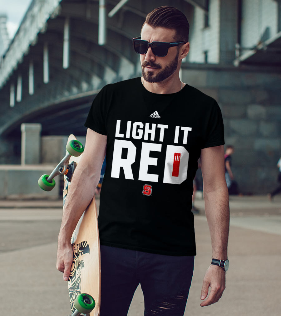 Light It Red NC State Wolfpack Dave Doeren Promo T-Shirt