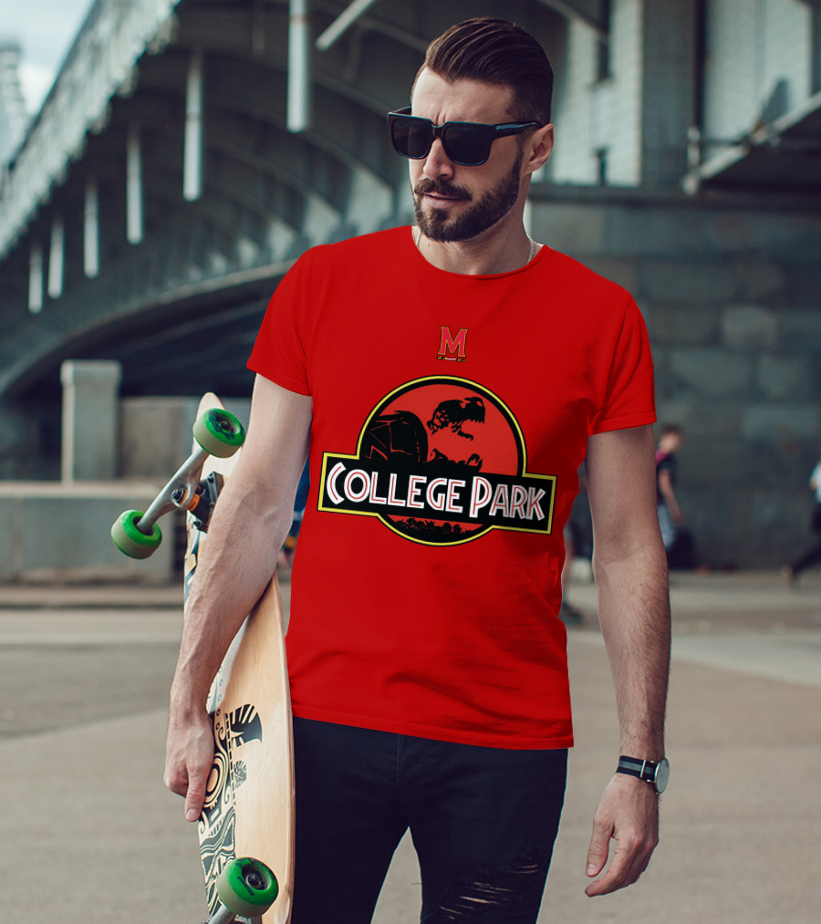 Maryland Terrapins Jurassic Park Inspired College Park T-Shirt