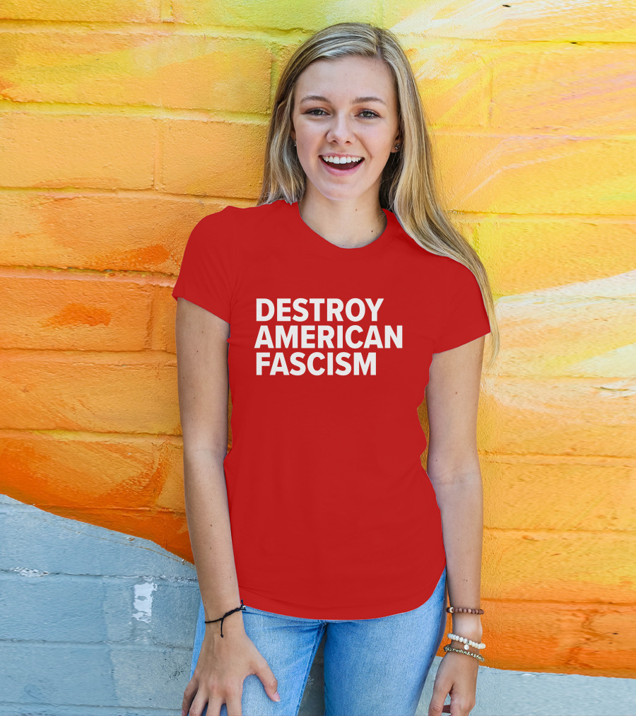 Tom Morello Store Destroy American Fascism Red T-Shirt