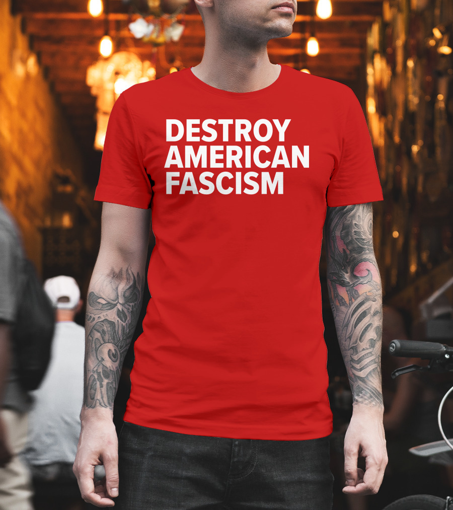 Tom Morello Store Destroy American Fascism Red T-Shirt