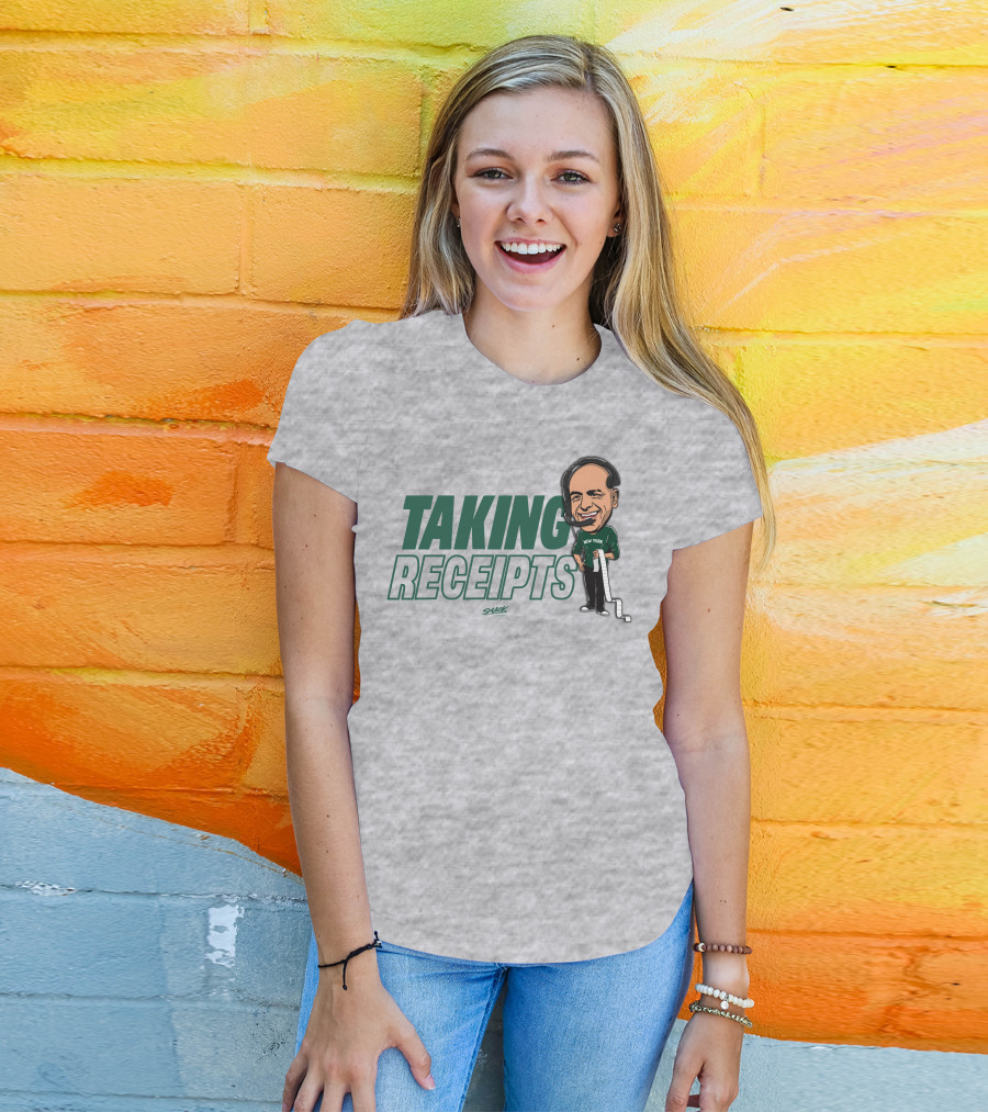 Taking Receipts New York Football Fans Sack Studios T-Shirt
