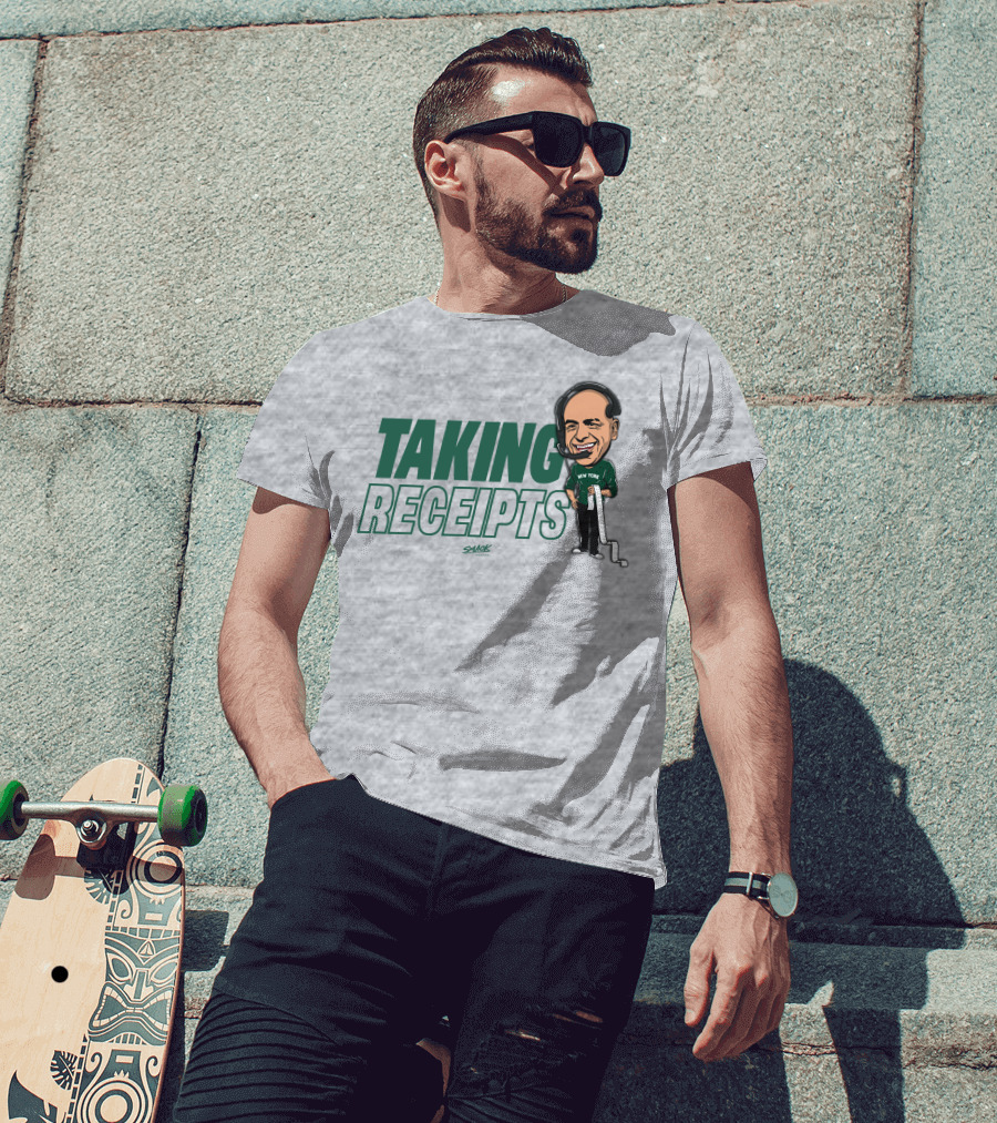 Taking Receipts New York Football Fans Sack Studios T-Shirt