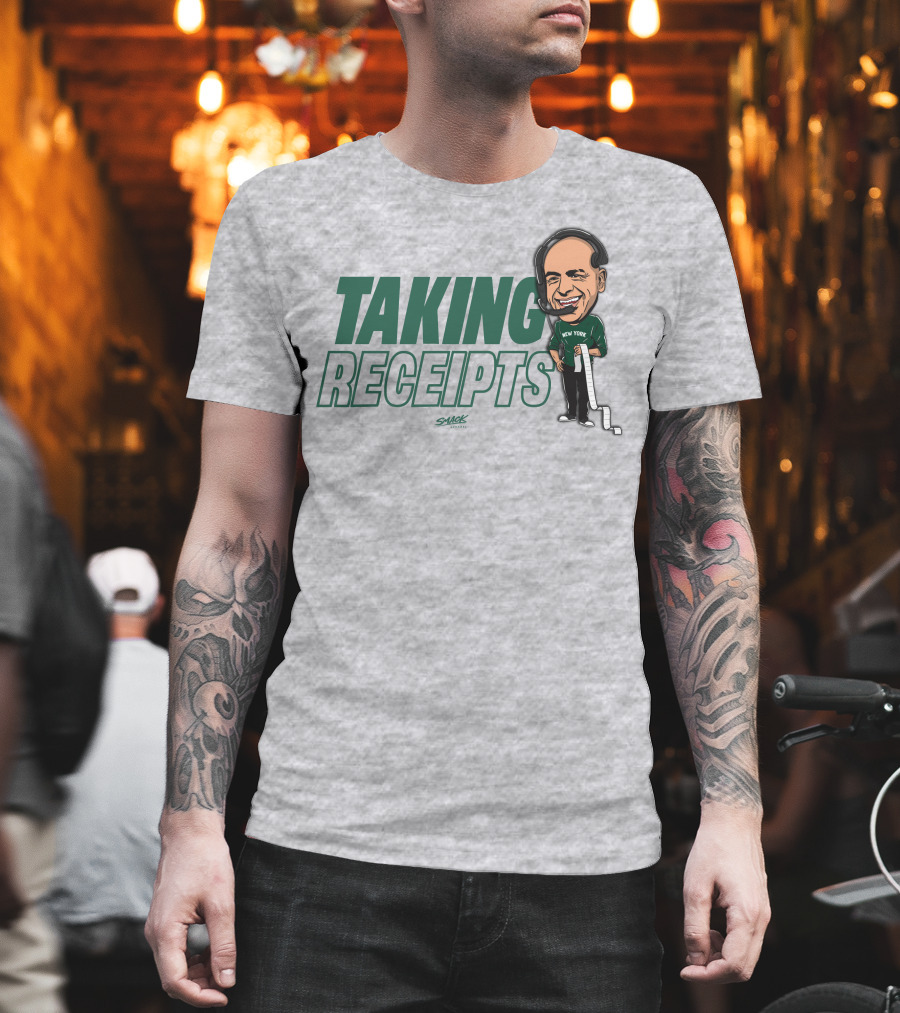 Taking Receipts New York Football Fans Sack Studios T-Shirt