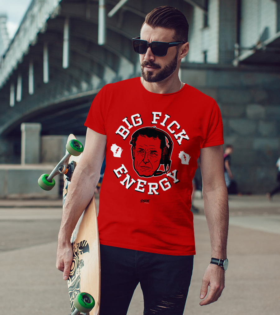 Big Fick Energy Smack Apparel Headset Illustration On Red T-Shirt
