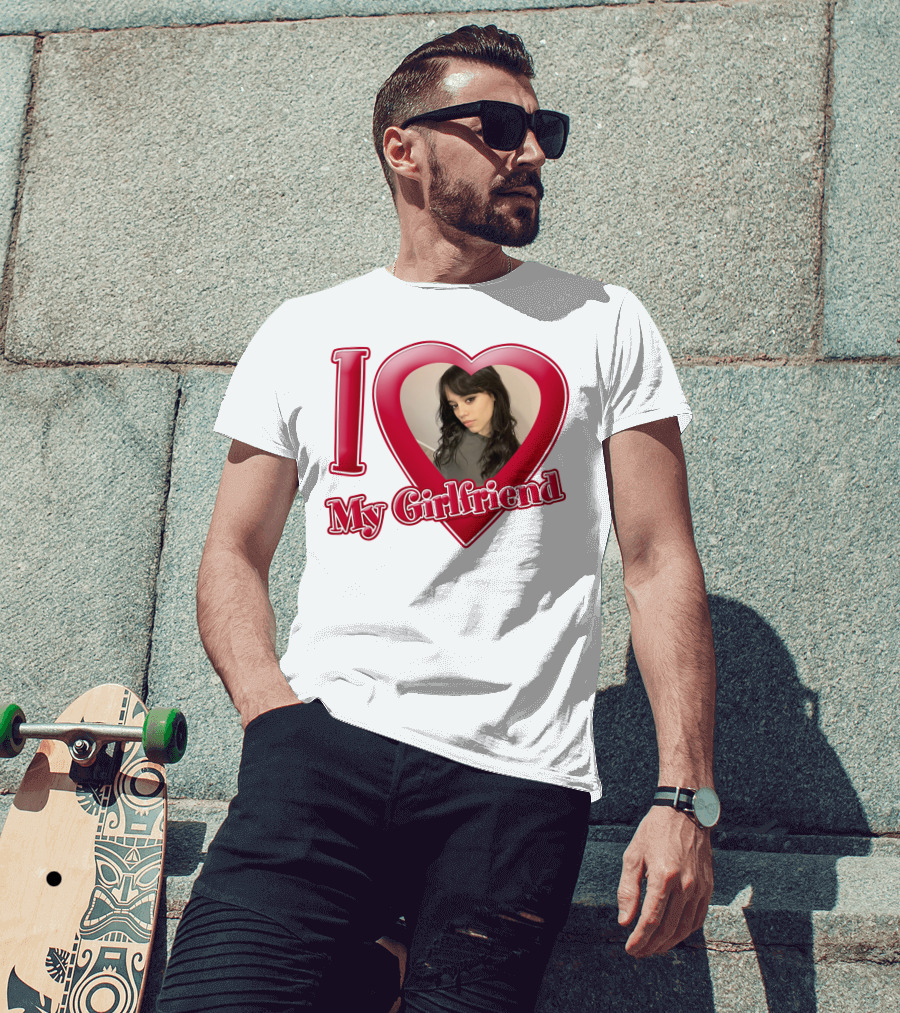 I Love My Girlfriend Jenna Ortega Heart Photo T-Shirt