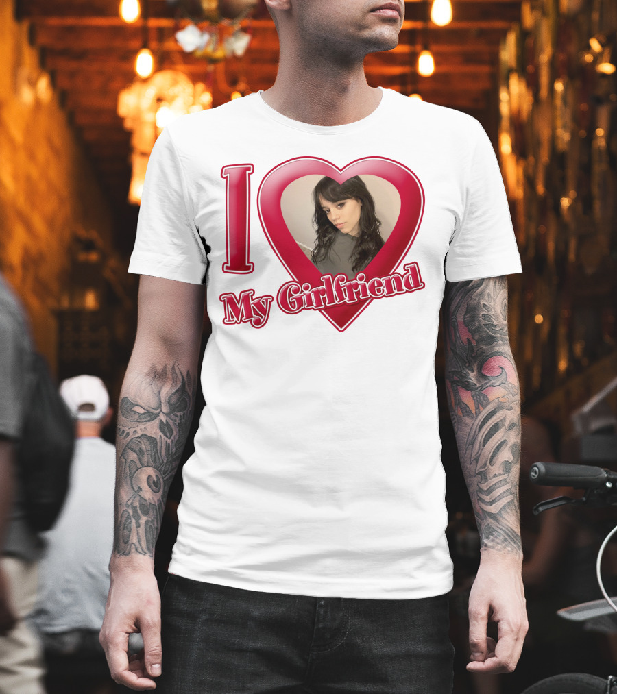 I Love My Girlfriend Jenna Ortega Heart Photo T-Shirt