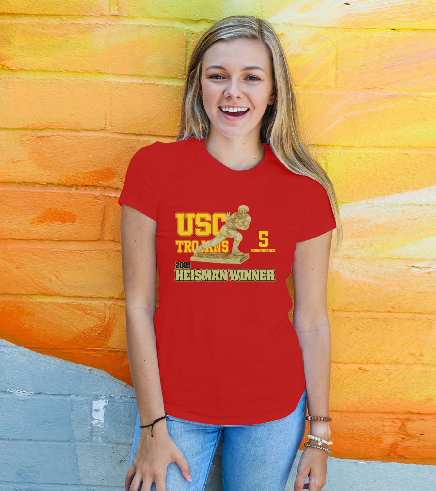 USC Trojans 5 Running Back 2005 Heisman Winner Football Achievement T-Shirt