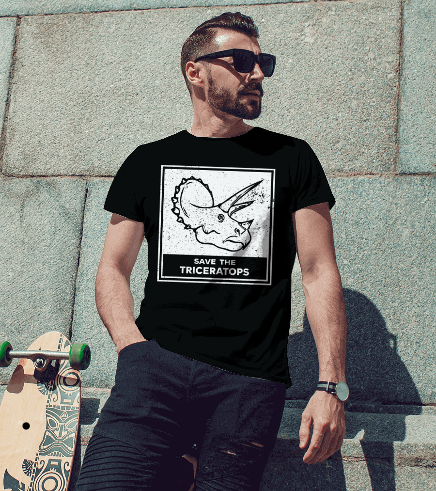 Save The Triceratops Dinosaur Awareness T-Shirt