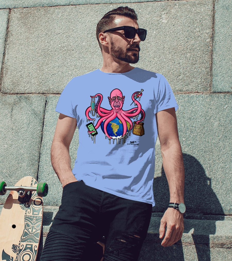 Schwabtopus Earth Bio Check Mask Happy Meal Dripping Syringe T-Shirt