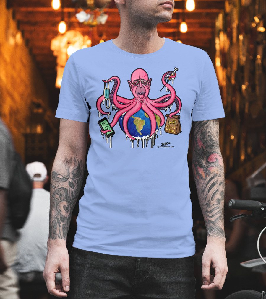 Schwabtopus Earth Bio Check Mask Happy Meal Dripping Syringe T-Shirt