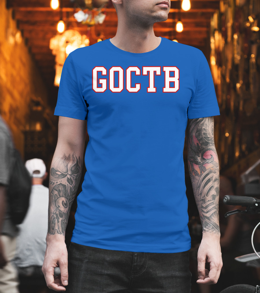 GOCTB 26 S Store Bold Lettering on Blue T-Shirt