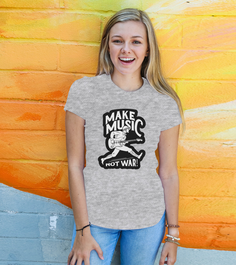 Make Music Not War Mattpinfield Vintage Soldier Guitar T-Shirt