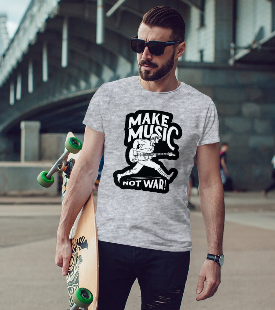 Make Music Not War Mattpinfield Vintage Soldier Guitar T-Shirt