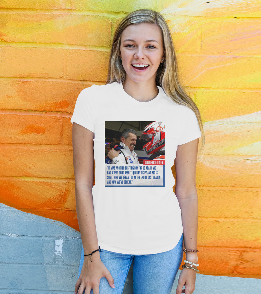 Guenther Steiner Haas F1 Bahrain GP Qualifying P7 P12 Achievement T-Shirt