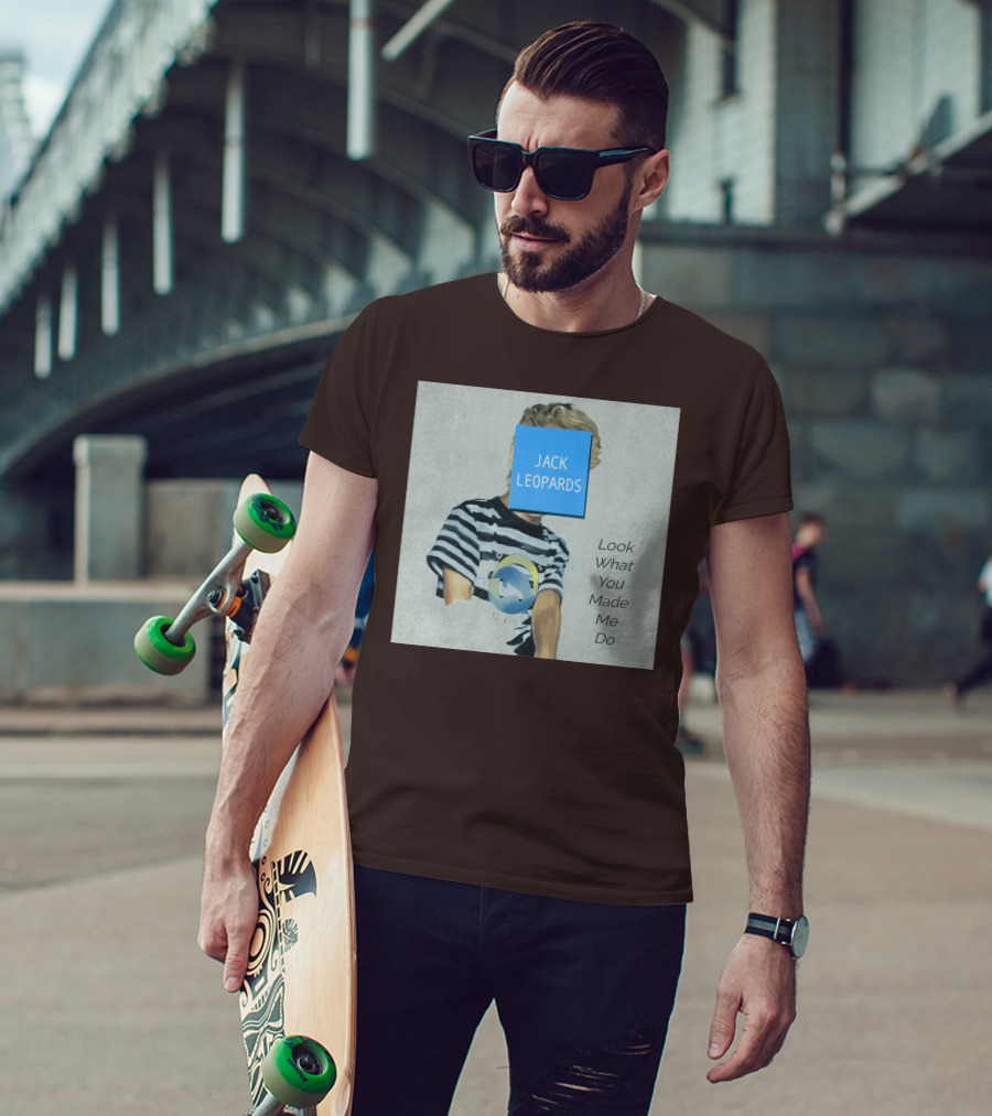 Jack Leopards Look What You Made Me Do Striped Shirt Blue Square T-Shirt