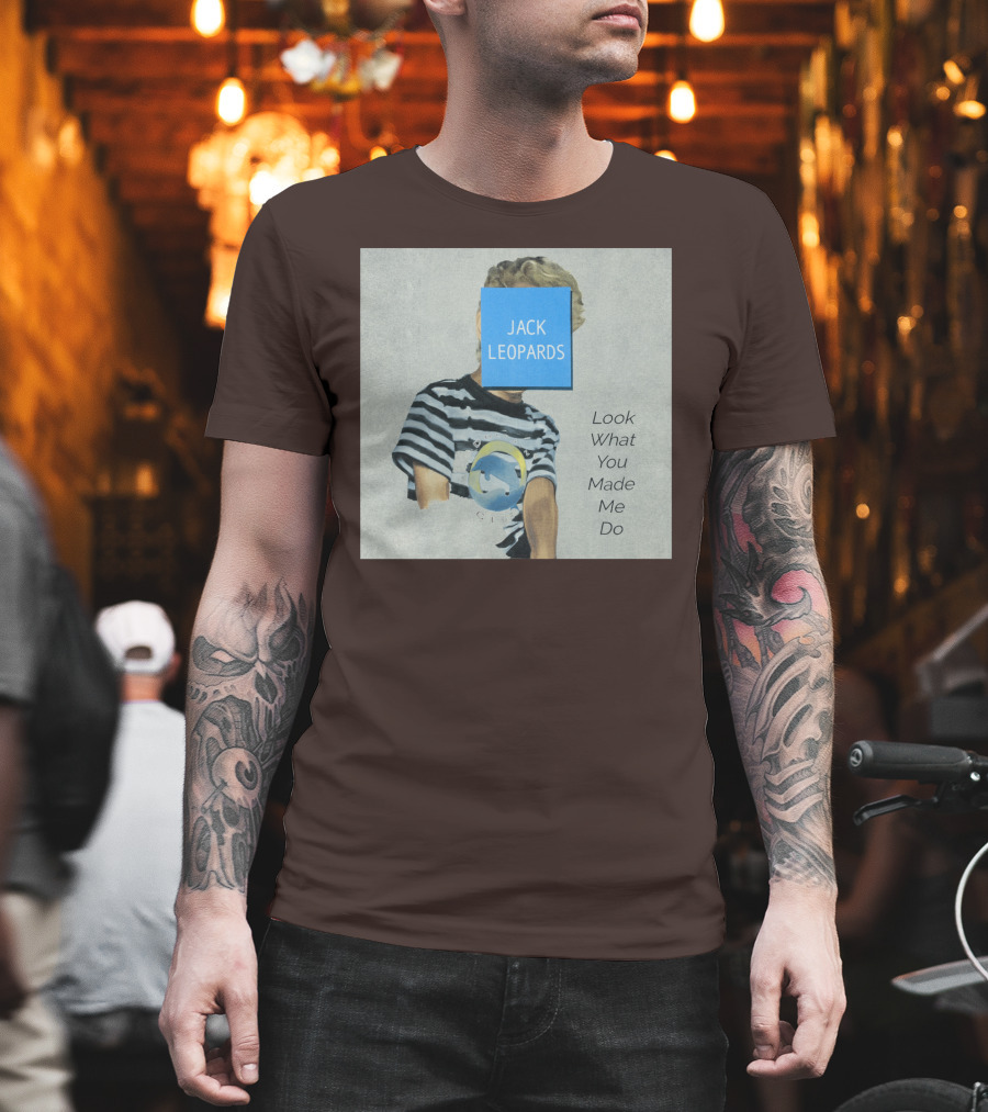 Jack Leopards Look What You Made Me Do Striped Shirt Blue Square T-Shirt