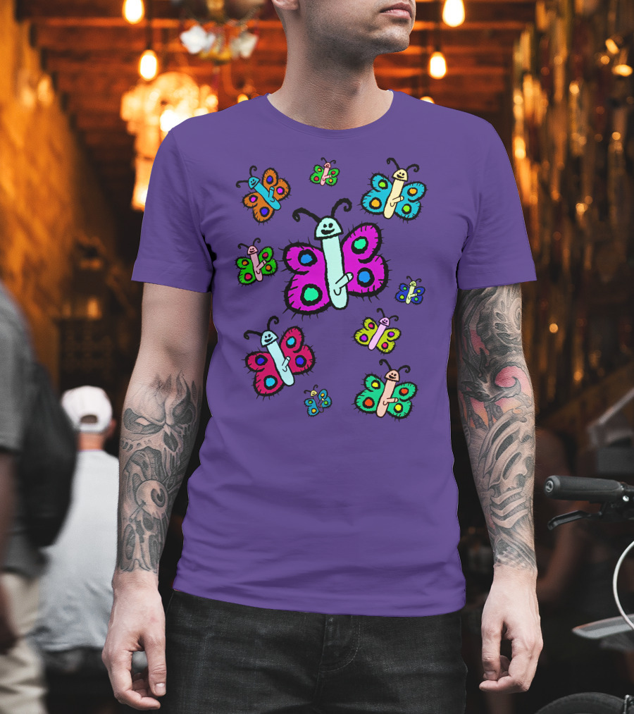 Teen Hearts Merch Wienerflys Colorful Butterfly Characters T-Shirt