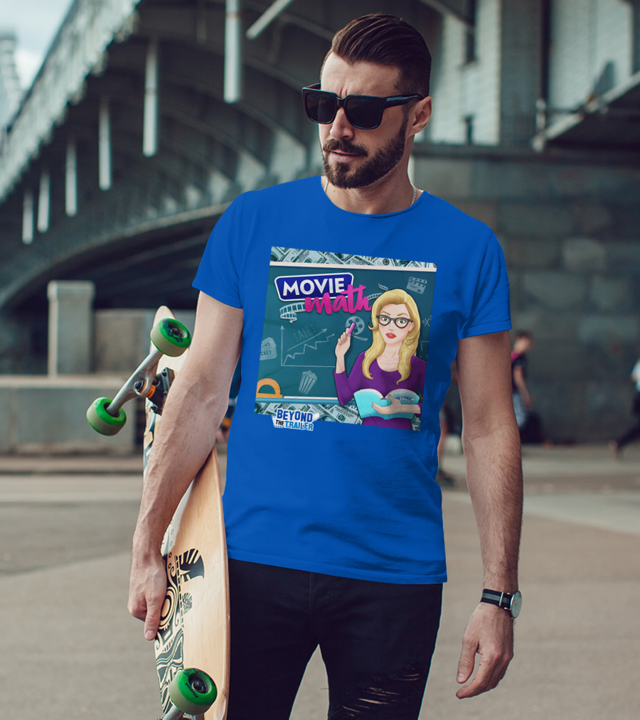 Beyond The Trailer Movie Math Insights With Blonde Woman Holding Book And Remote T-Shirt