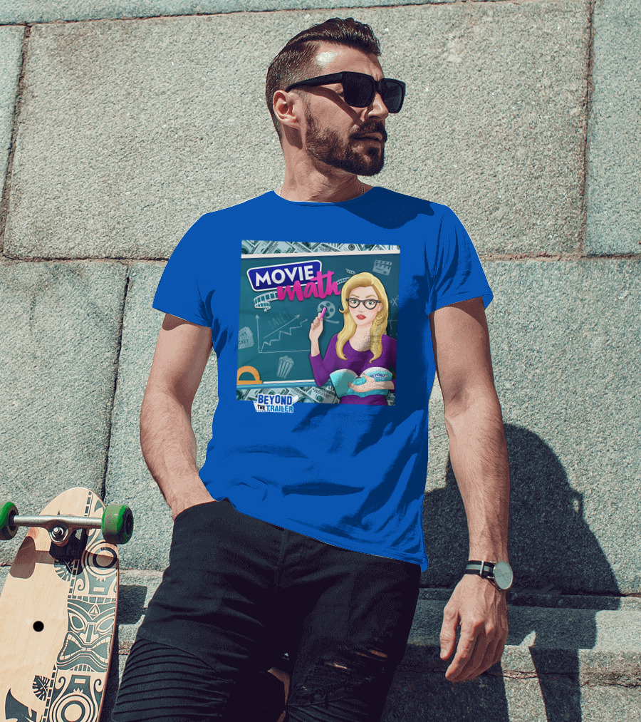 Beyond The Trailer Movie Math Insights With Blonde Woman Holding Book And Remote T-Shirt