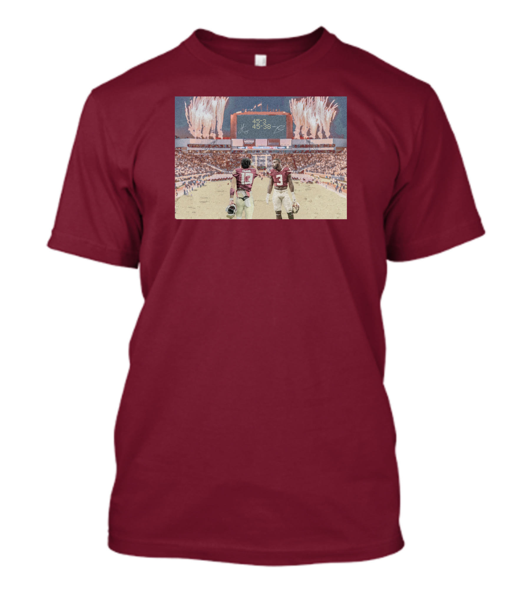 Treybenson3 State Champs 15-3 45-38 Collab Wht T-Shirt
