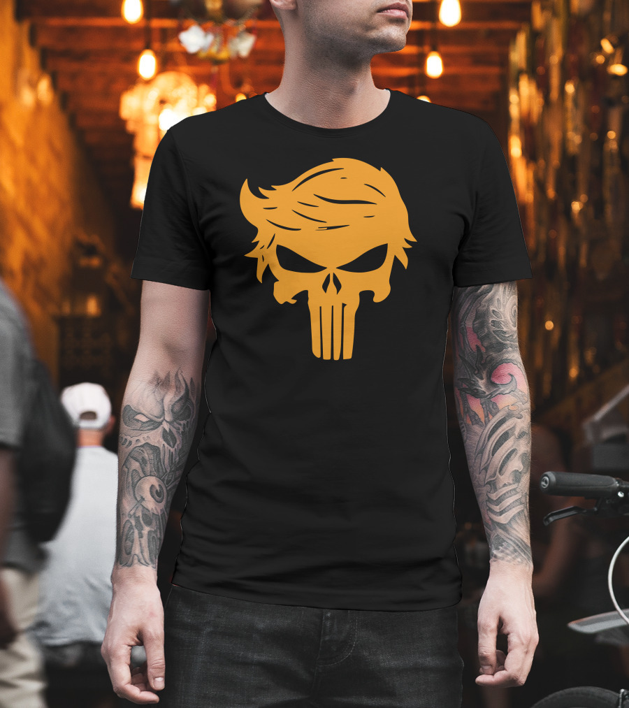 Orange Man Bad Punisher Skull T-Shirt