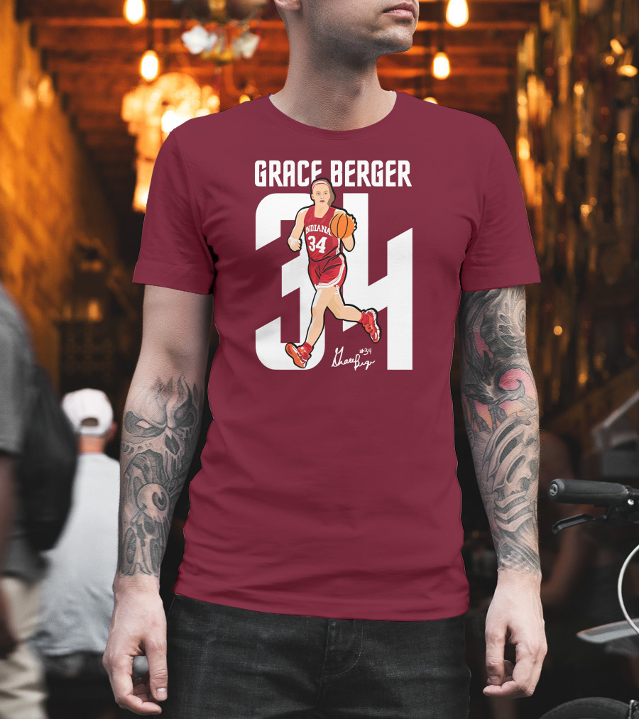 Grace Berger Indiana Basketball 34 Signature Player T-Shirt