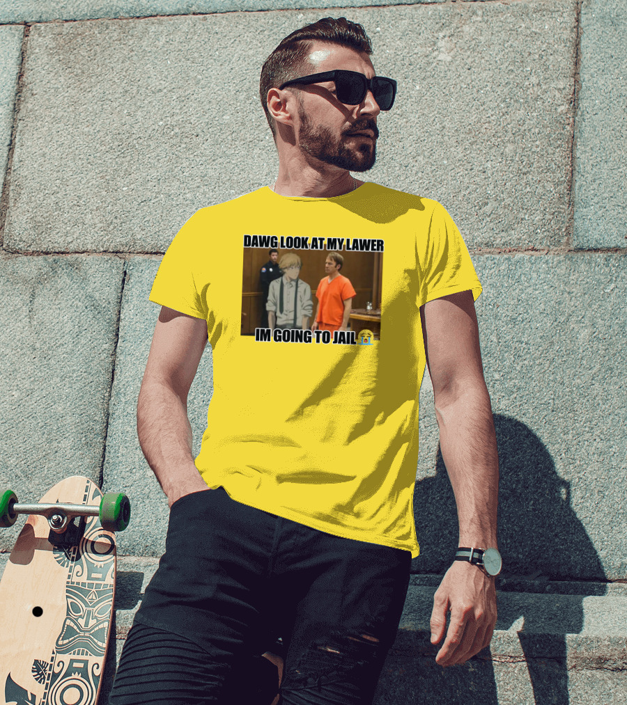 Dawg Look At My Lawer I'm Going To Jail Emoji Anime Character Courtroom T-Shirt