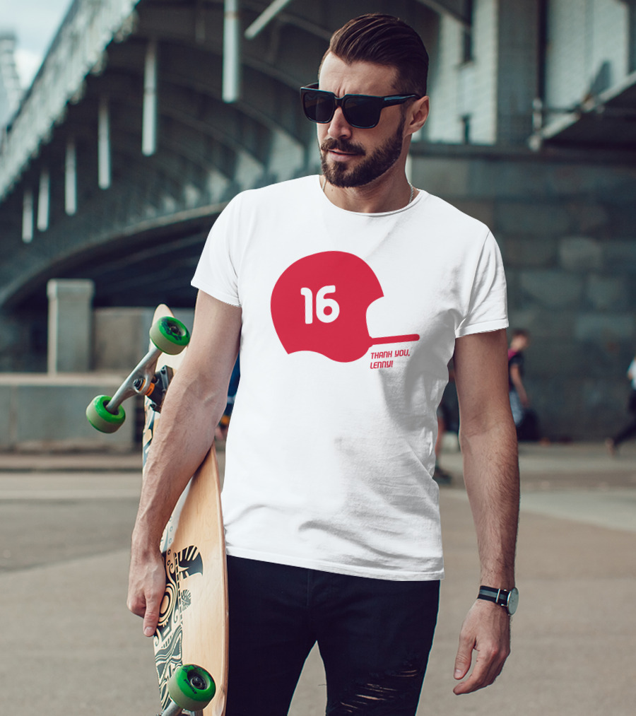 16 Thank You Lenny Football Helmet T-Shirt