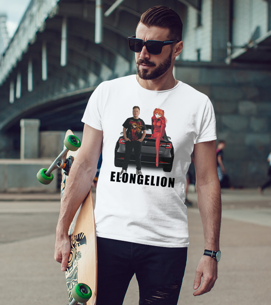 Goofyahhtees Elongelion Tesla Anime Fusion T-Shirt