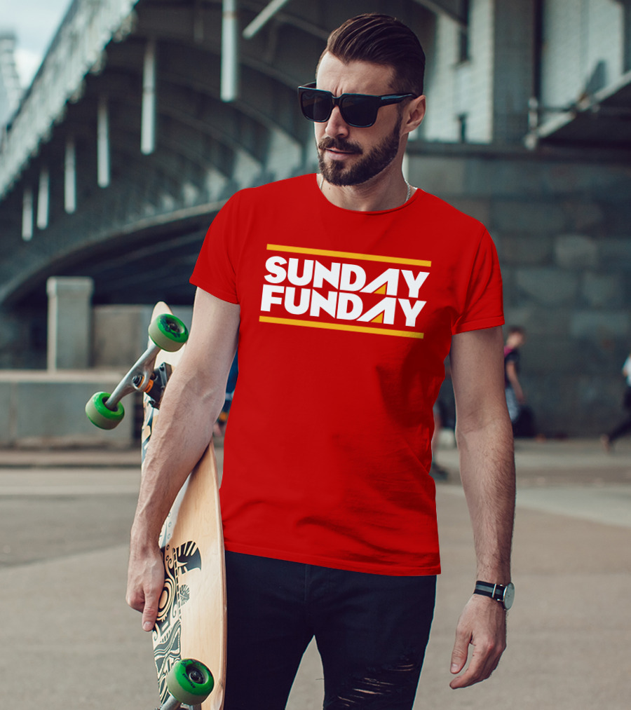 Sunday Funday Westside Storey Store Bold Red Typography T-Shirt