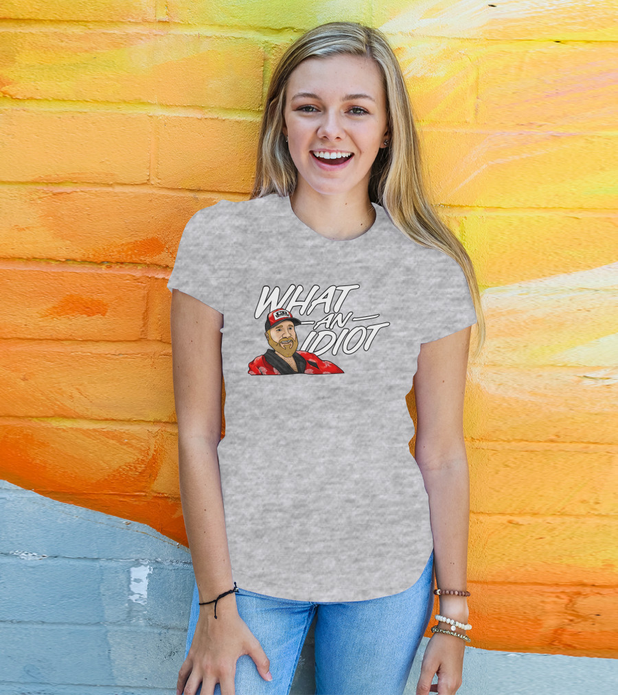 Couch Racer Who Says What An Idiot With Bearded Guy In Cap T-Shirt