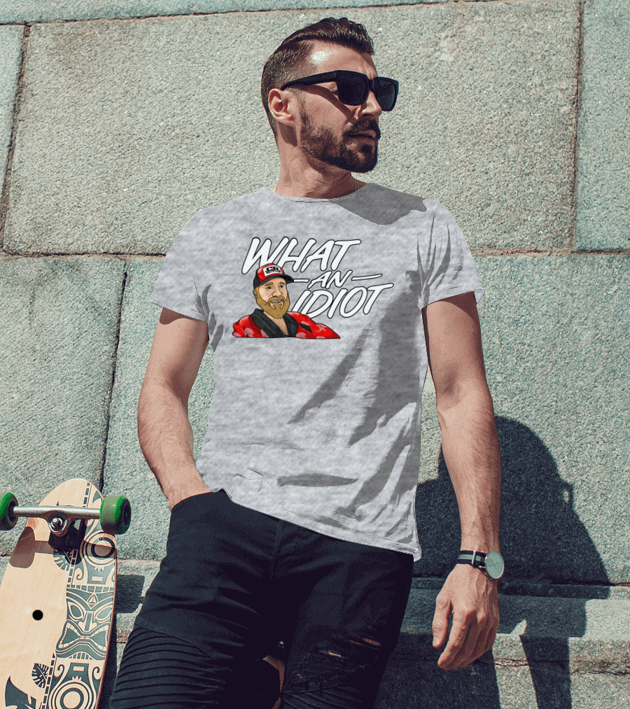 Couch Racer Who Says What An Idiot With Bearded Guy In Cap T-Shirt
