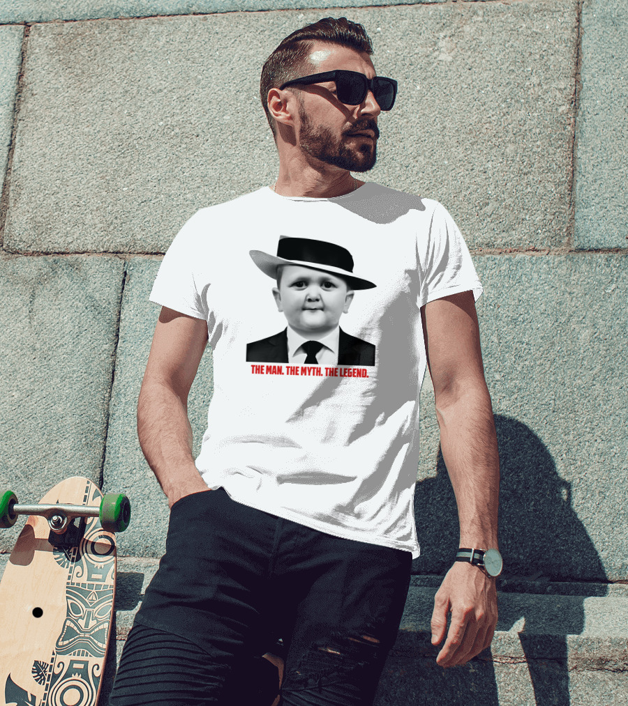 Hasbulla The Man The Myth The Legend Black Suit White Hat T-Shirt