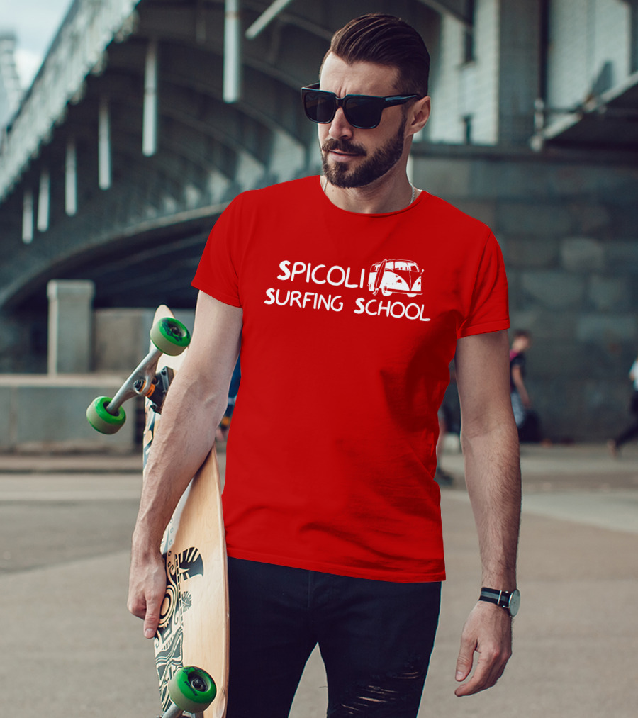 Spicoli Surfing School Super 70s Sports Vintage Van Surfboard T-Shirt