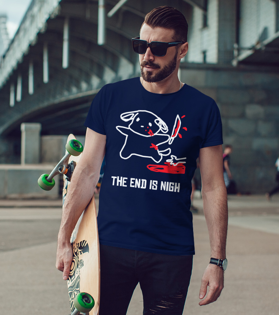 Iahfy The End Is Nigh Cute Creature With Knife And Blood T-Shirt