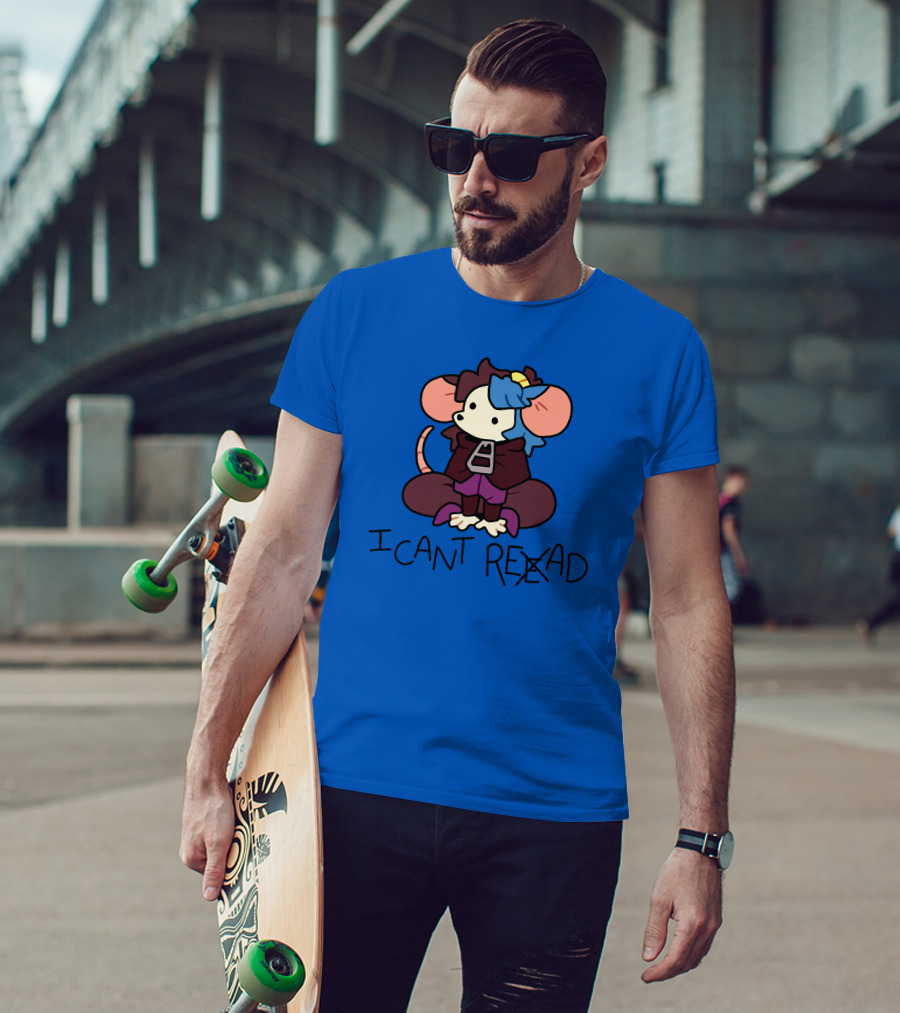 Willowmvp Merch I Can't Reead Mouse Character With Hooded Cloak T-Shirt