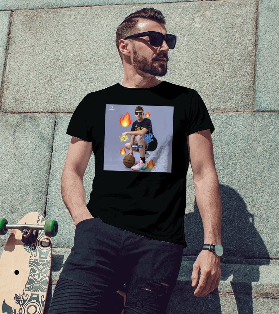 Goldenknight Austin Reaves Rigorer NBA Basketball Supercuts 100 Dollar Flames T-Shirt